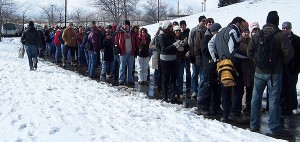 Long lines at winter beer fest